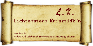 Lichtenstern Krisztián névjegykártya