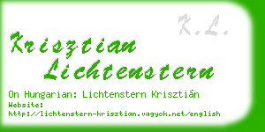 krisztian lichtenstern business card